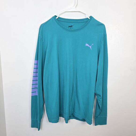 Puma Blue Purple Casual Everyday Sporty Pullover Long Sleeve Shirt Size XL - Picture 1 of 7